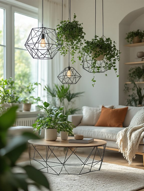 adorable geometric plant hangers