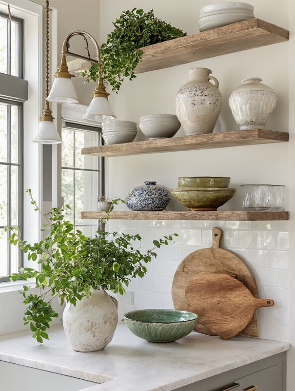 artistic kitchen shelf decor