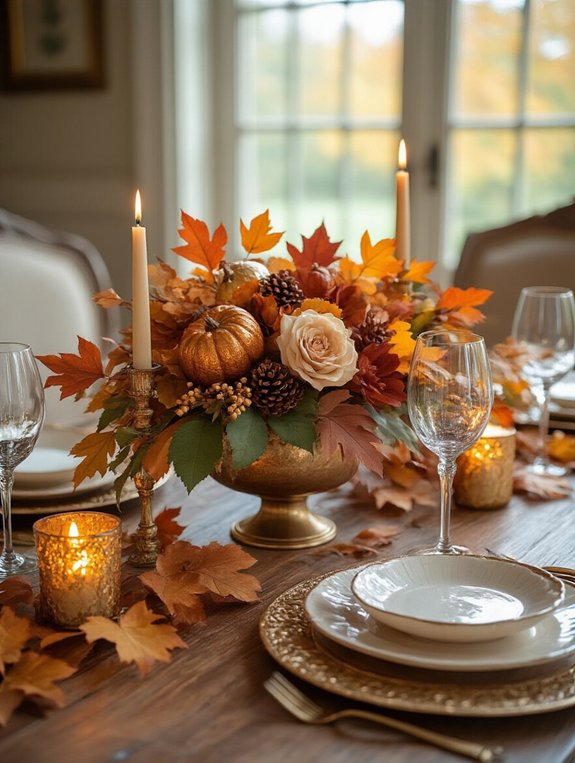 autumn leaves thanksgiving centerpiece