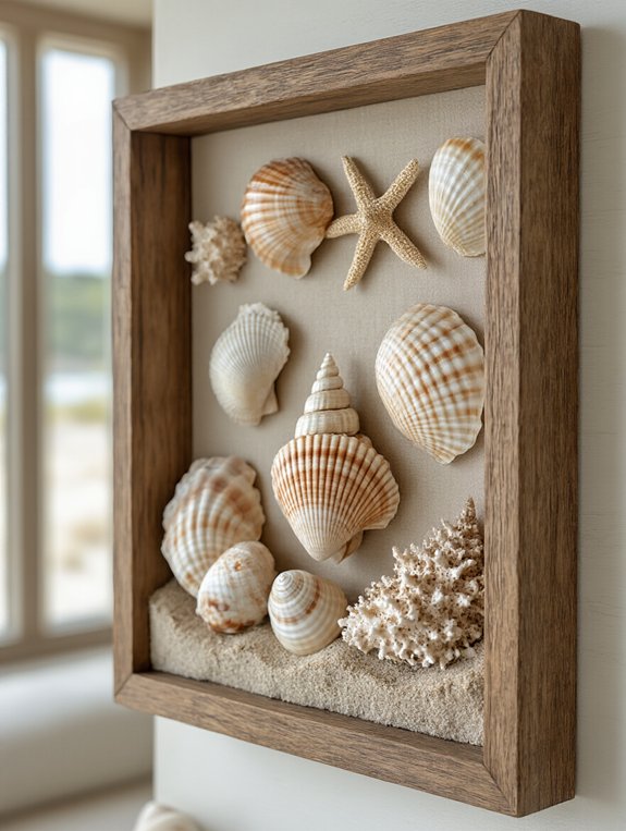 beach themed decorative shadow boxes