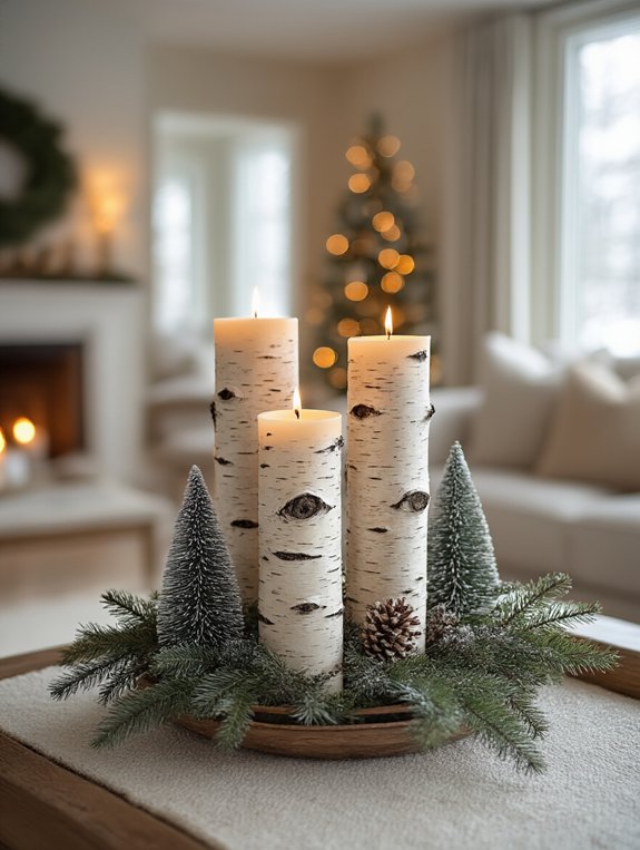 birch bark winter decor