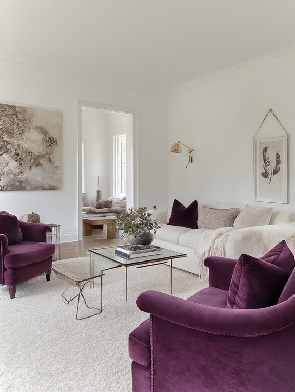 bold cozy plum white