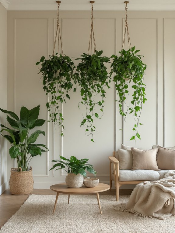 ceiling mounted plant display rails