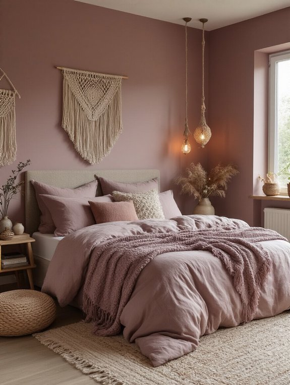charming cozy mauve bedroom
