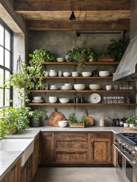 charming open shelf displays