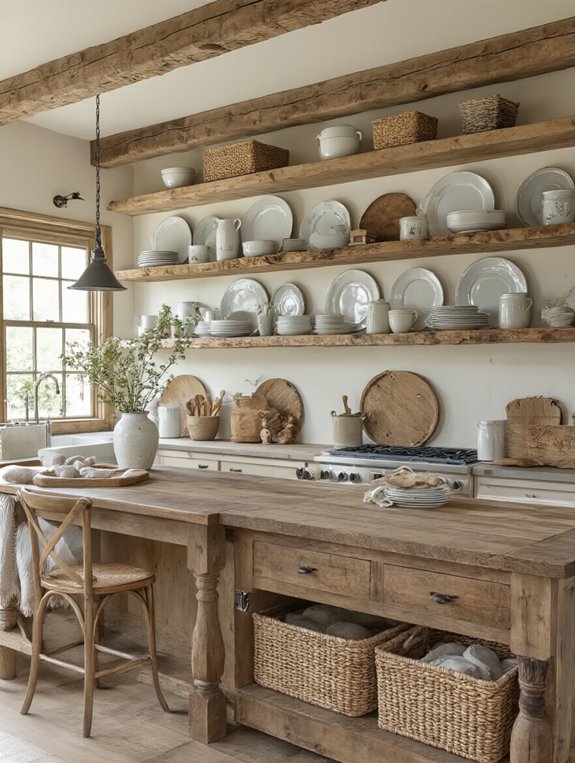 charming open shelving display