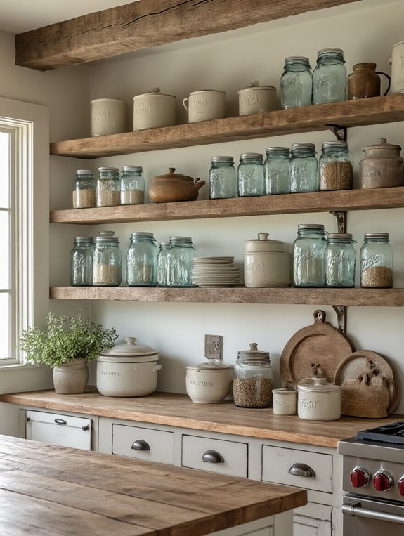charming rustic kitchen displays