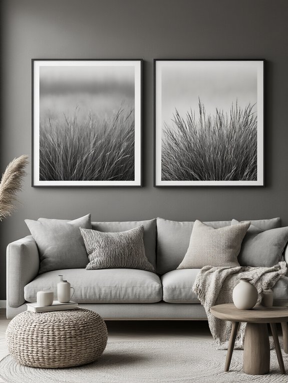 chic grayscale grass textures