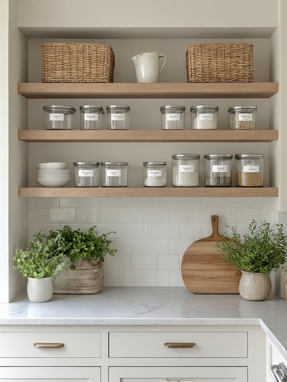 clear containers and labels