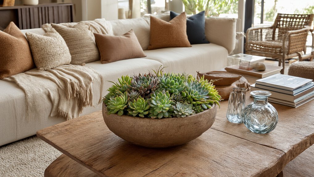 coffee table succulent centerpiece