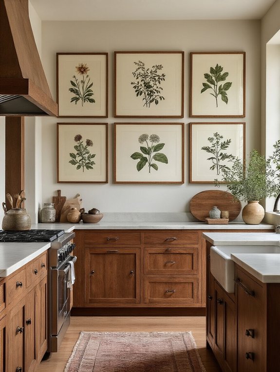 cohesive botanical kitchen decor