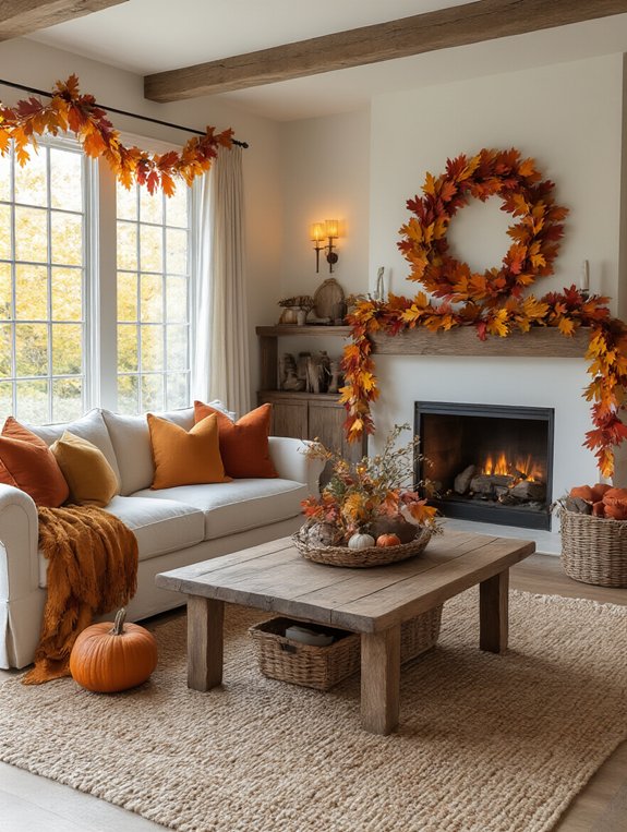 colorful handprint leaf garland