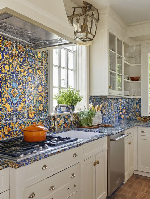 colorful kitchen glass tiles