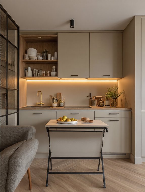 compact fold down workspace solution