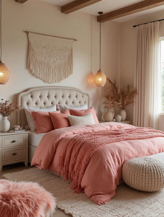 coral pink boho vibrance