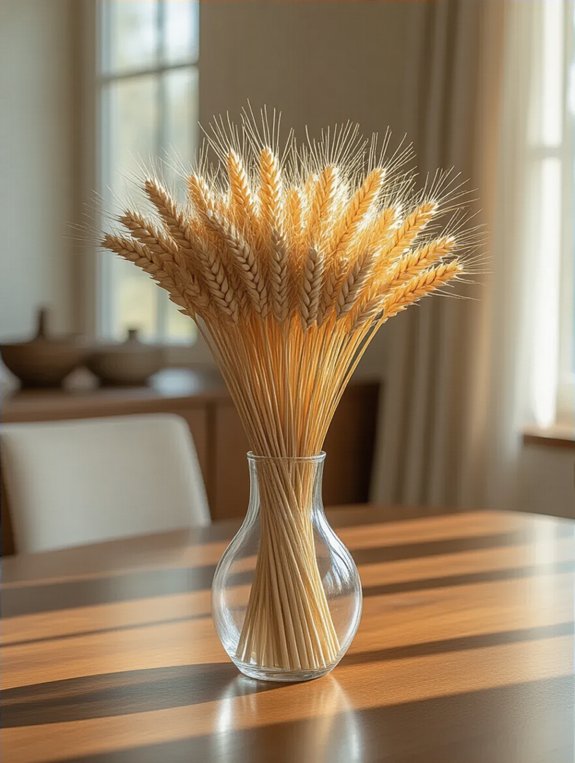 cozy autumn wheat display