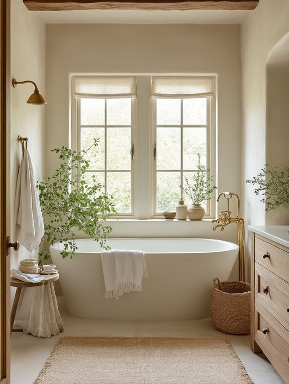 cozy bathroom with textures