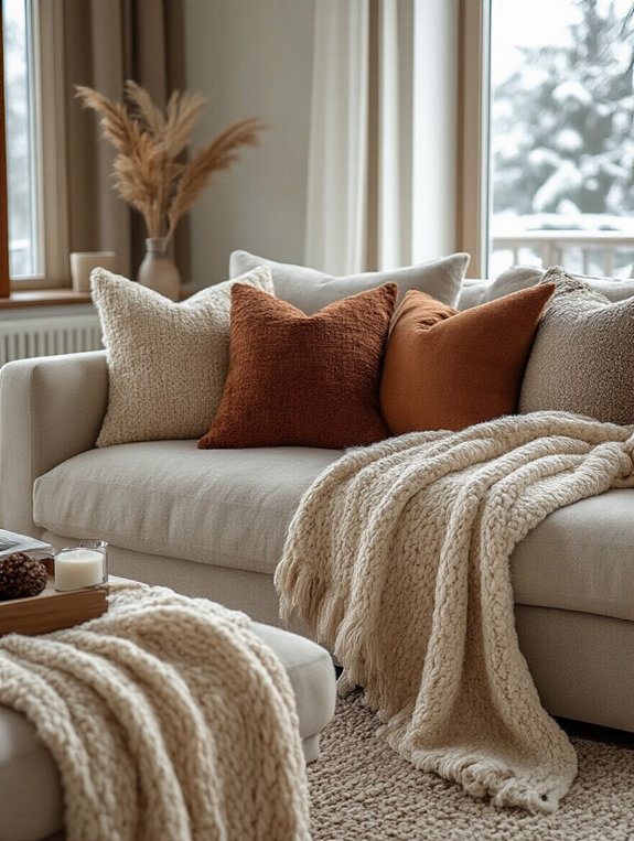 cozy blankets and pillows