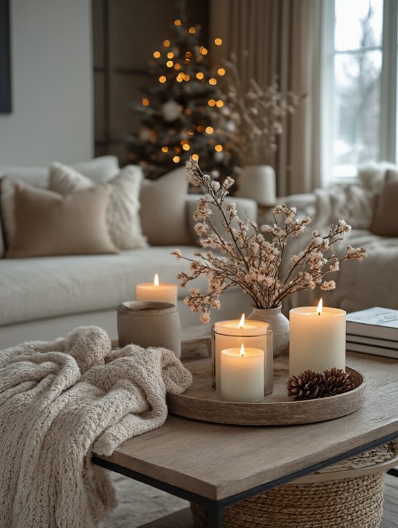 cozy candlelit winter ambiance
