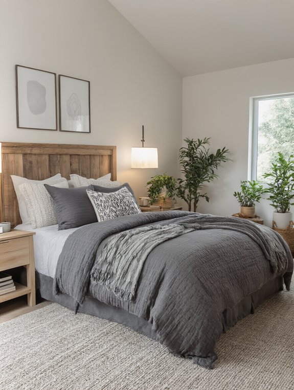 cozy charcoal gray bedroom