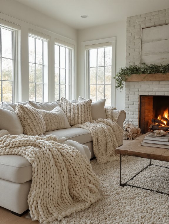 cozy chunky knit pillows
