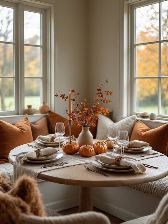 cozy compact thanksgiving table
