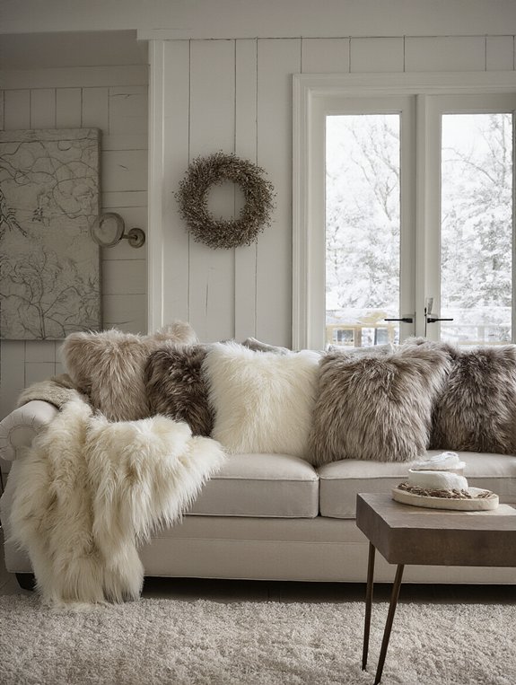 cozy faux fur pillows