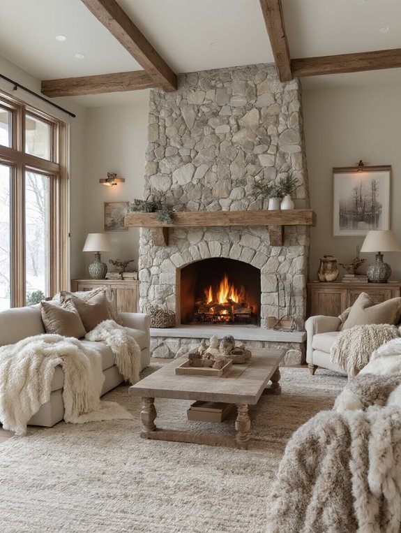 cozy fireplace for gatherings