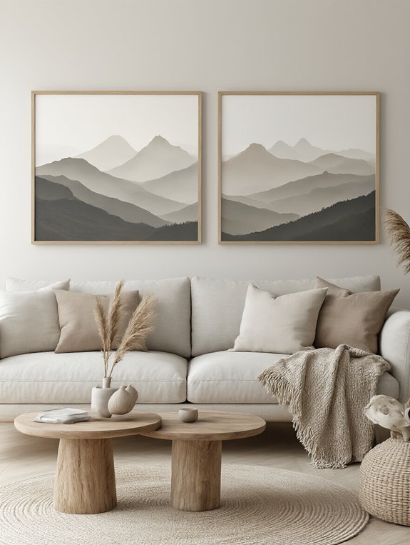 cozy minimalist mountain prints
