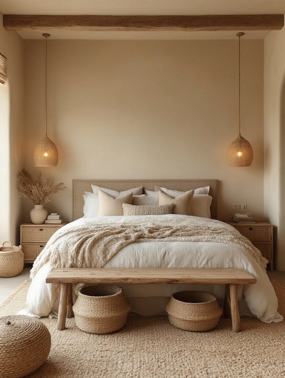 cozy neutral bedroom ambiance