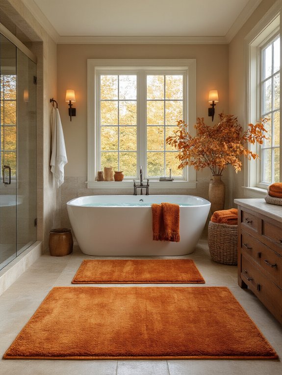 cozy warm colored bath rugs