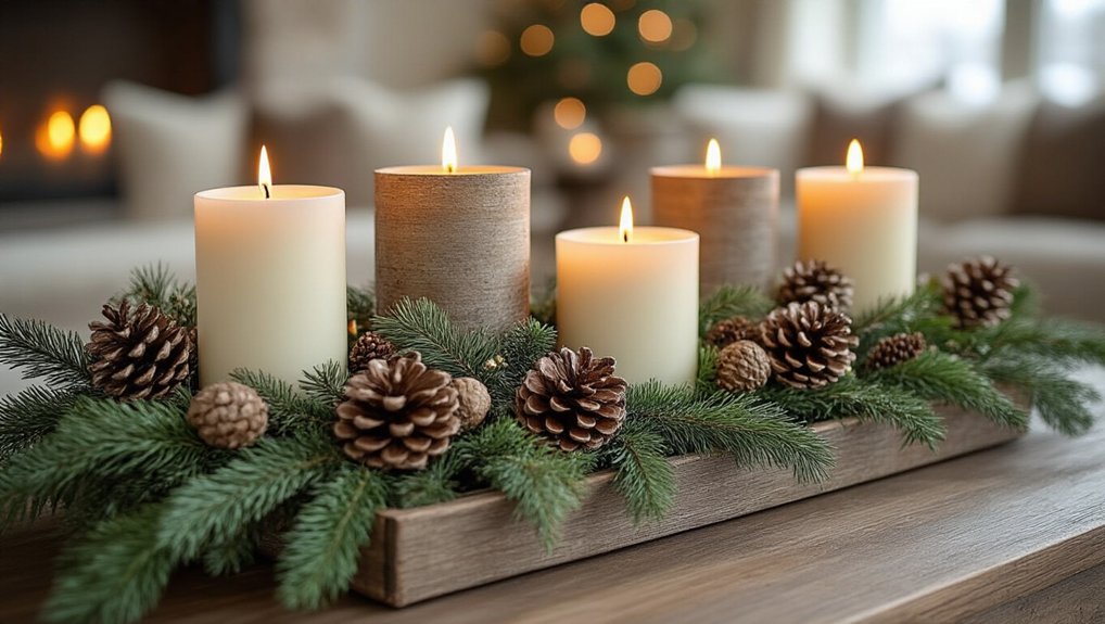 cozy winter candle displays