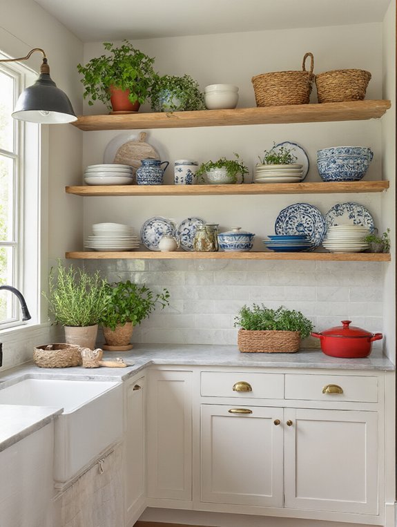 creative kitchen shelf displays
