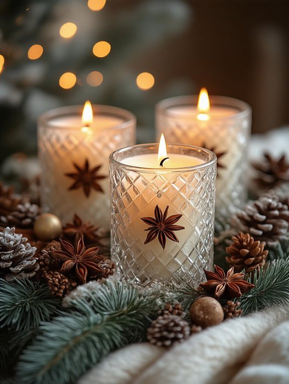 crystal candles with star anise