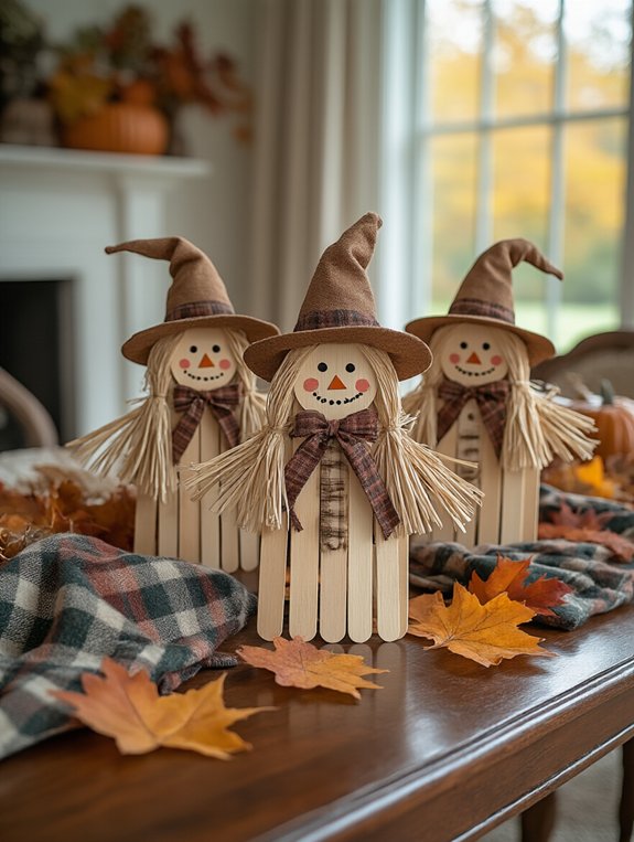 cute popsicle stick scarecrows