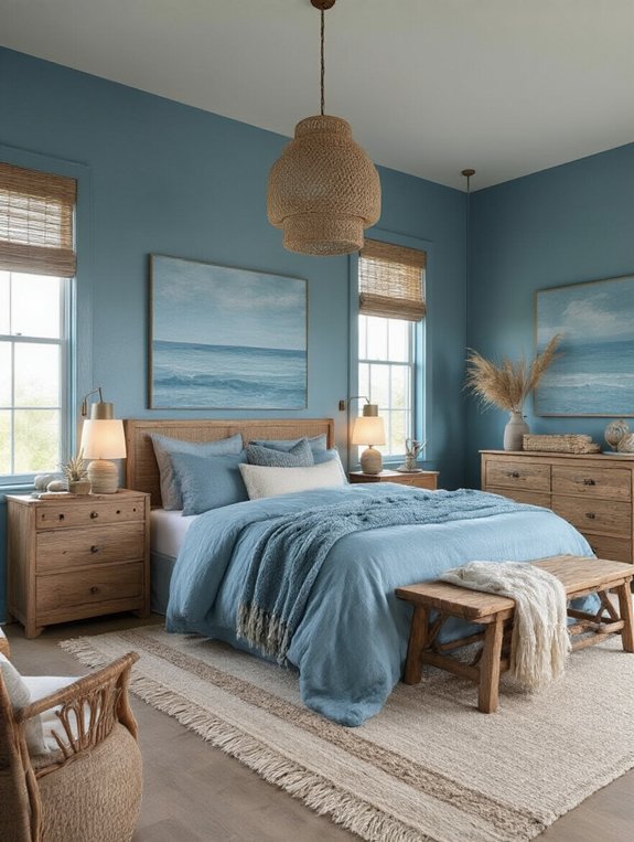 dreamy ocean blue bedroom