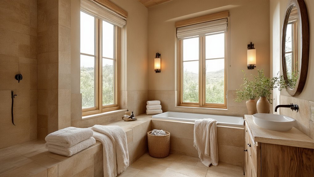 elegant warm bathroom tones