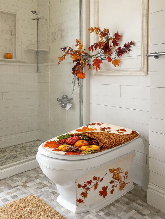 festive autumn bathroom decor
