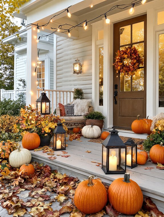 festive cozy porch lighting