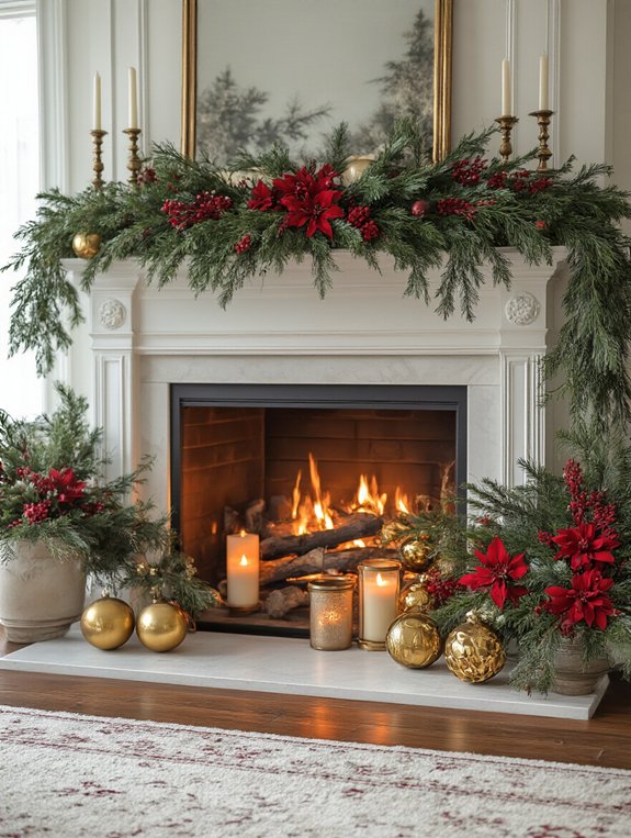 festive red green decorations magic