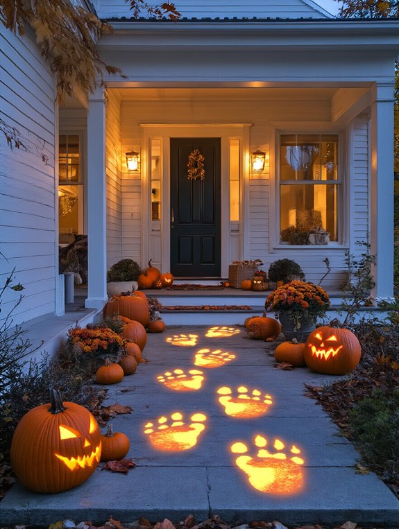 giant glowing monster footprints