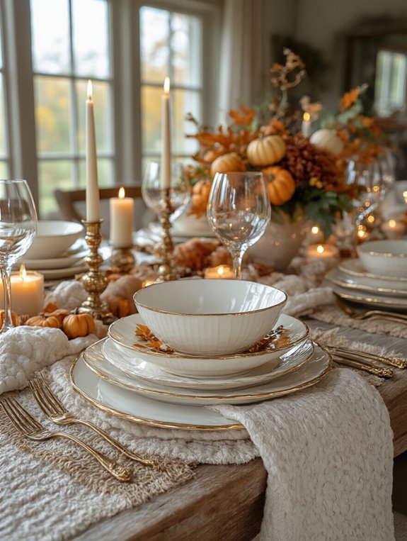 gold white tableware elegance