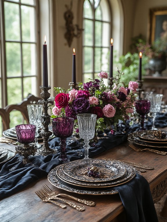 gothic halloween table decor