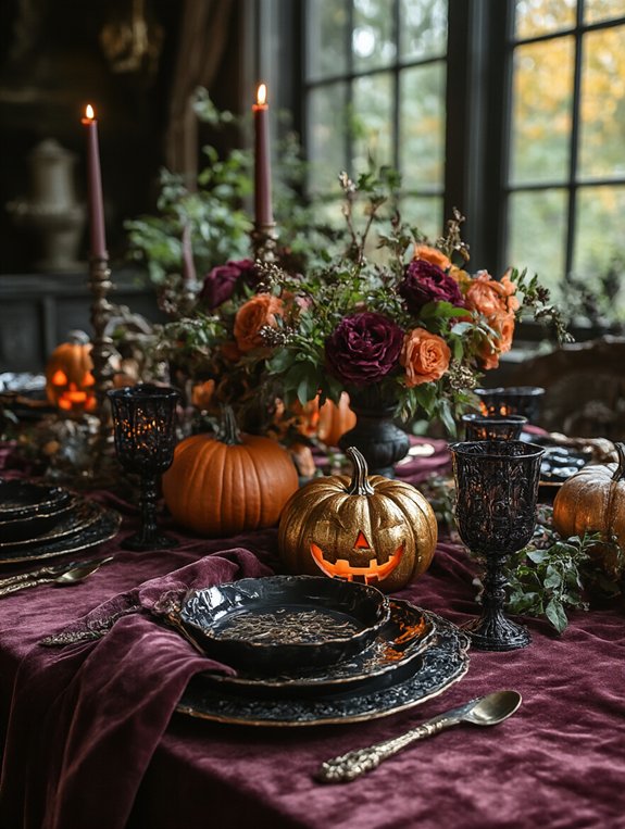 halloween themed table linens selection