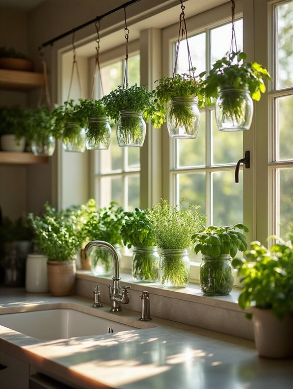 hanging herb jar garden