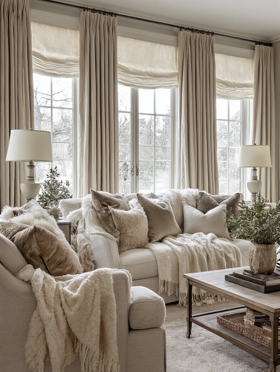layered curtains and sheers