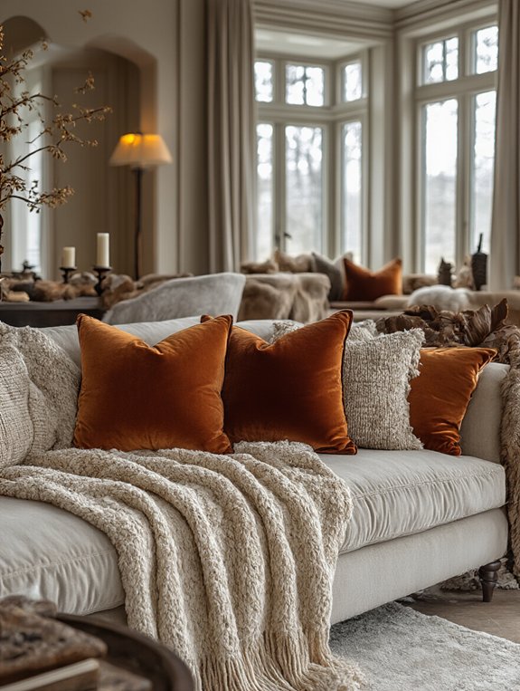 luxurious velvet pillow decor