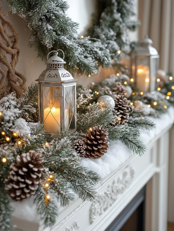magical snowy mantel decor