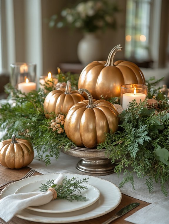 metallic gourds for thanksgiving