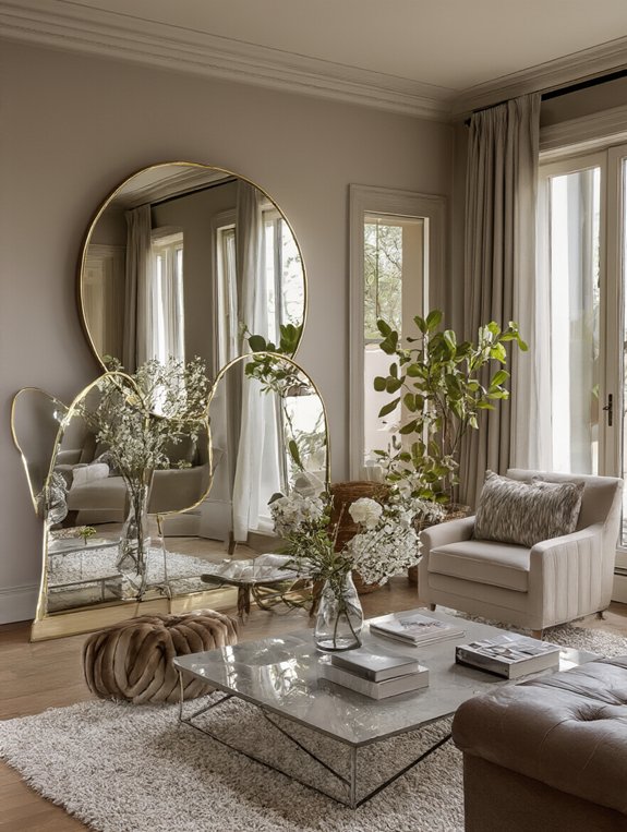 mirrors create spacious illusion